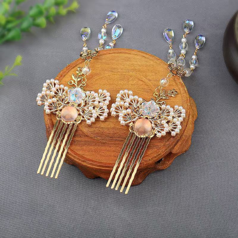 Pearl Hair Pin - Hanfu Versatile Hair Comb, Golden Hairpin,