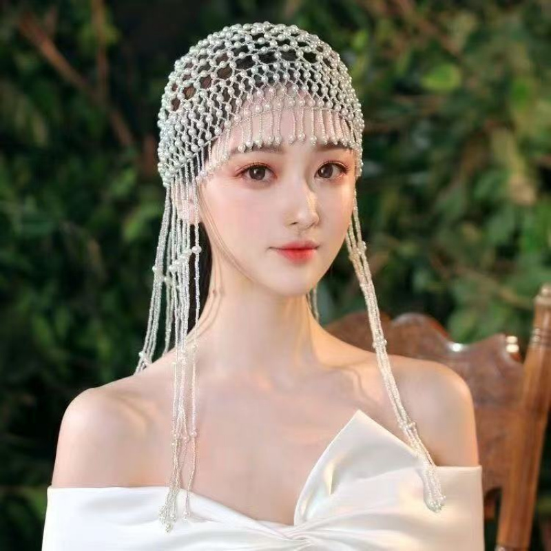Vintage Handmade Beaded Pearl  - Women'S Hair Accessories Wedding recension och pris