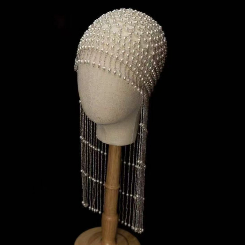 Vintage Handmade Beaded Pearl  - Women'S Hair Accessories Wedding recension och pris