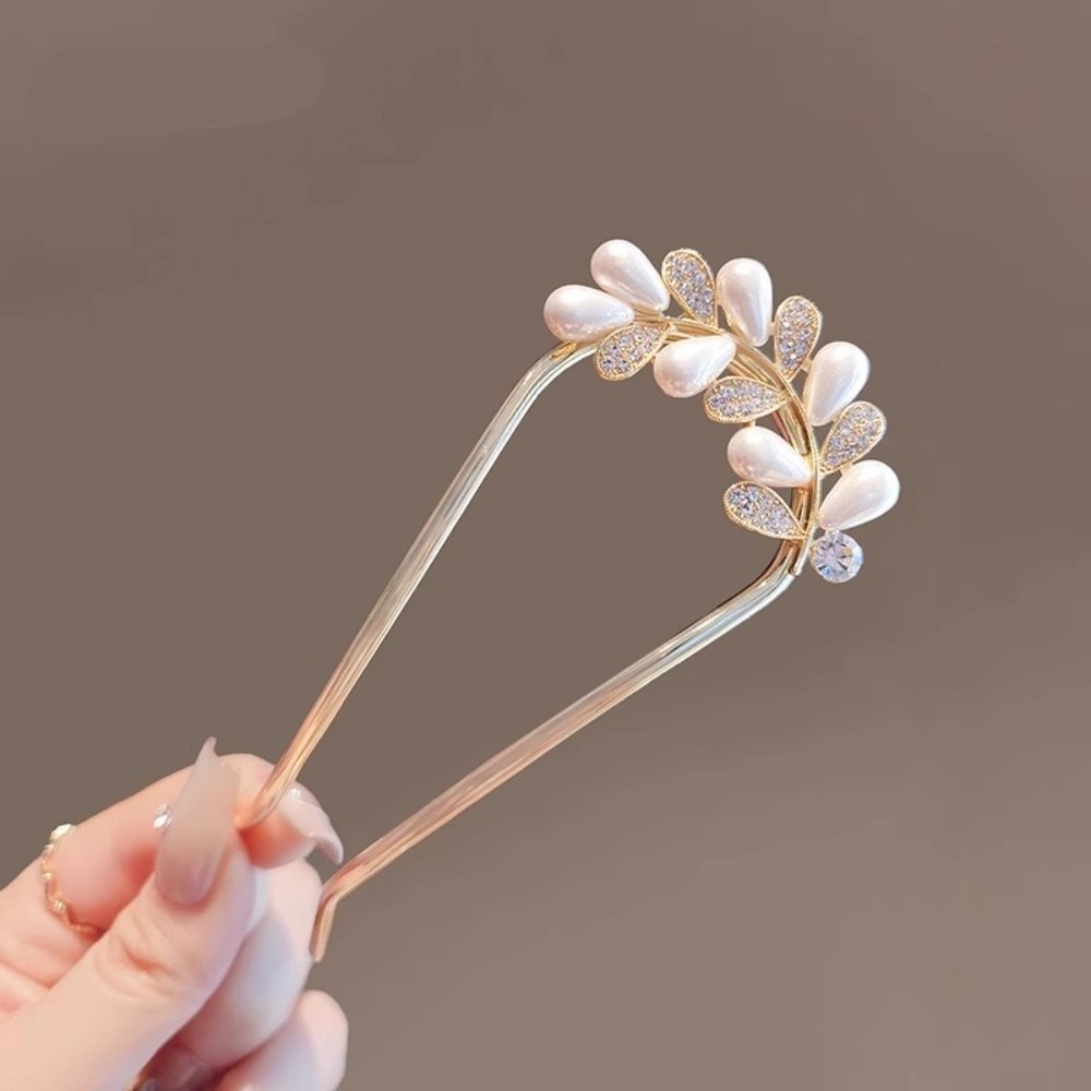 1pc Fashion U-shaped Metal She - Pearl Hair Pin recension och pris