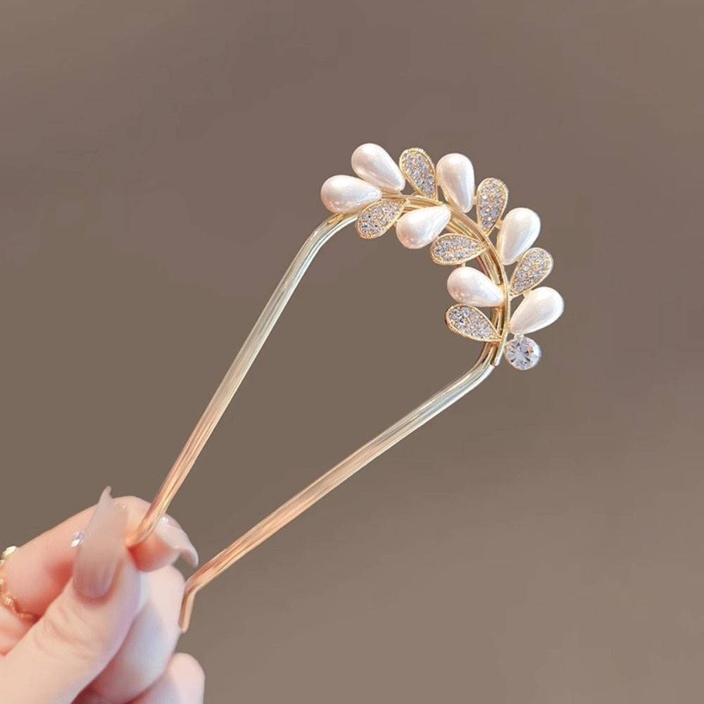1pc Fashion U-shaped Metal She - Pearl Hair Pin recension och pris