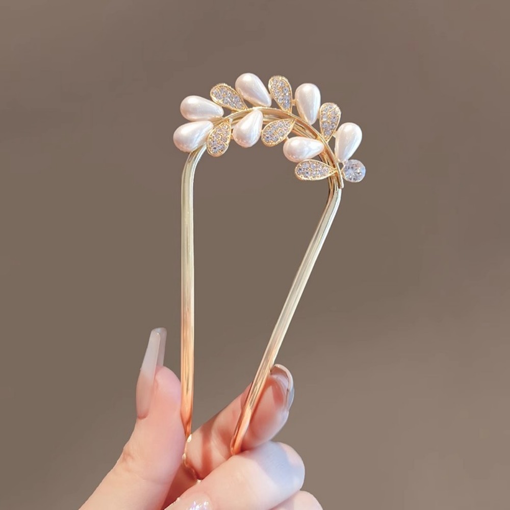 1pc Fashion U-shaped Metal She - Pearl Hair Pin recension och pris