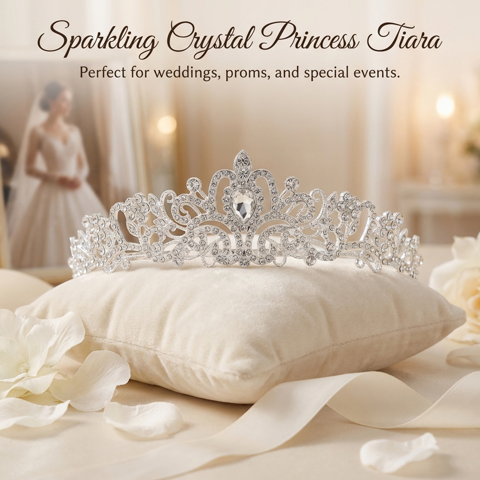 Elegant Bridal Crown Sparkly R - Women'S Hair Accessories Wedding recension och pris