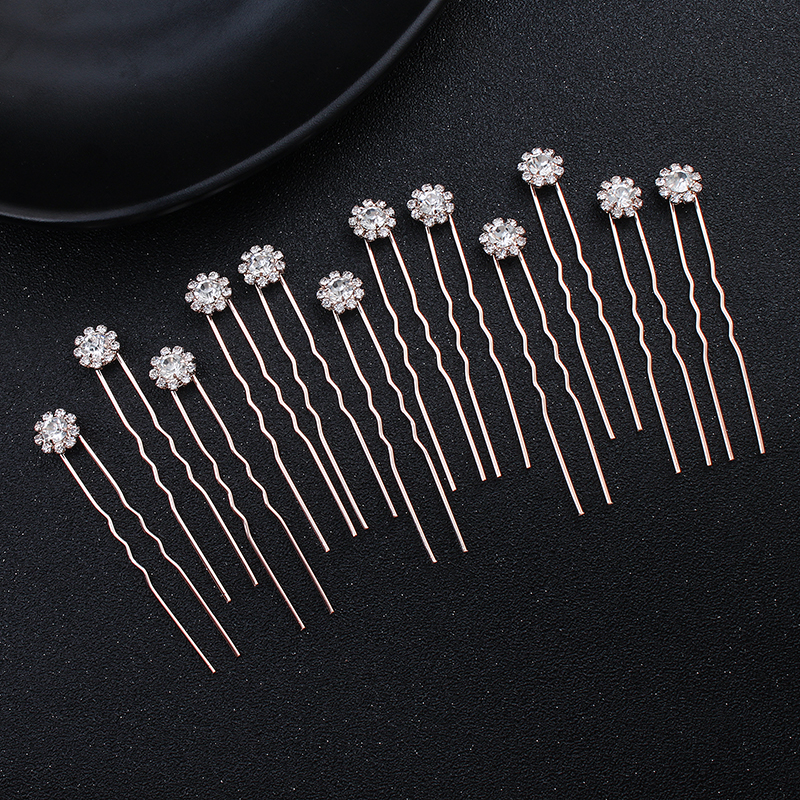12PK/Set Fashion Rhinestone Fl - Pearl Hair Pin recension och pris