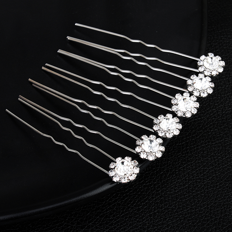 12PK/Set Fashion Rhinestone Fl - Pearl Hair Pin recension och pris