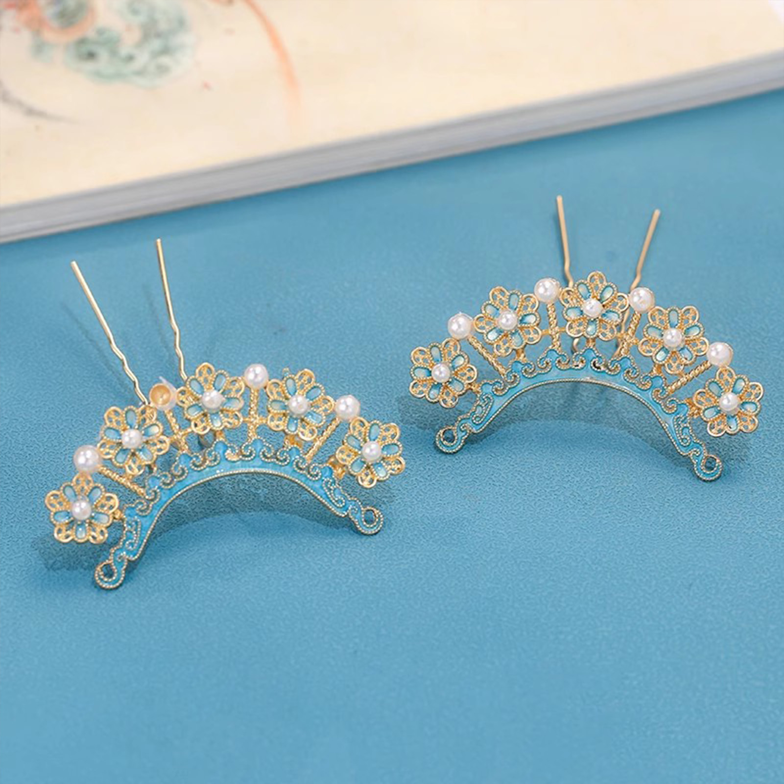 Traditional Enamel Hairpins wi - Pearl Hair Pin recension och pris