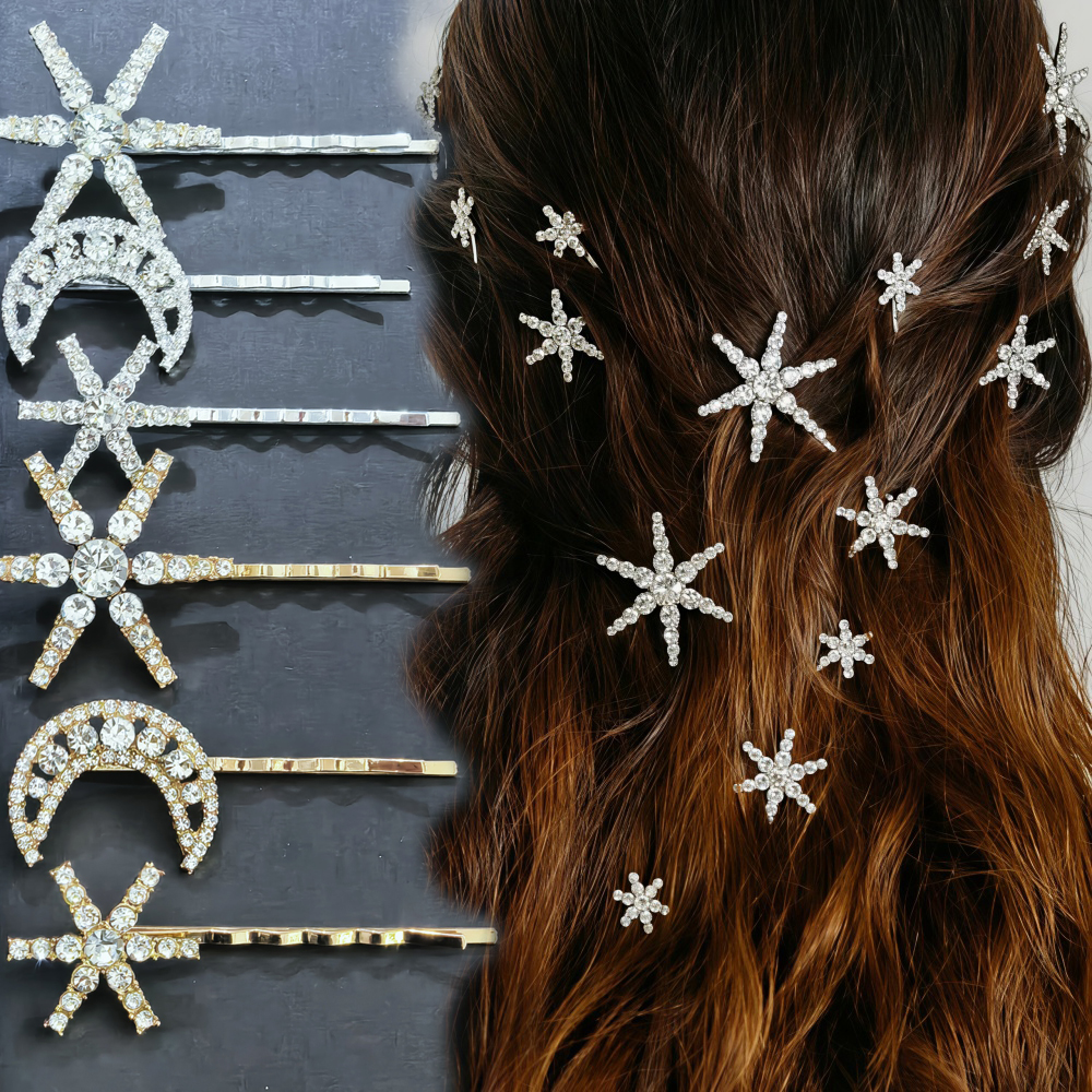 3/4 pcs set Crystal Star Hairp - Women'S Hair Accessories Wedding recension och pris