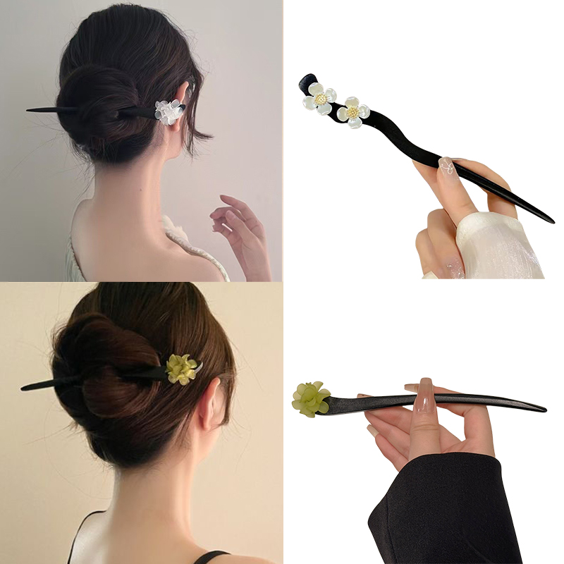 Vintage Chinese Style Wooden F - Pearl Hair Pin recension och pris