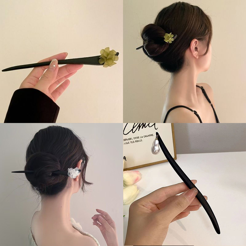Vintage Chinese Style Wooden F - Pearl Hair Pin recension och pris