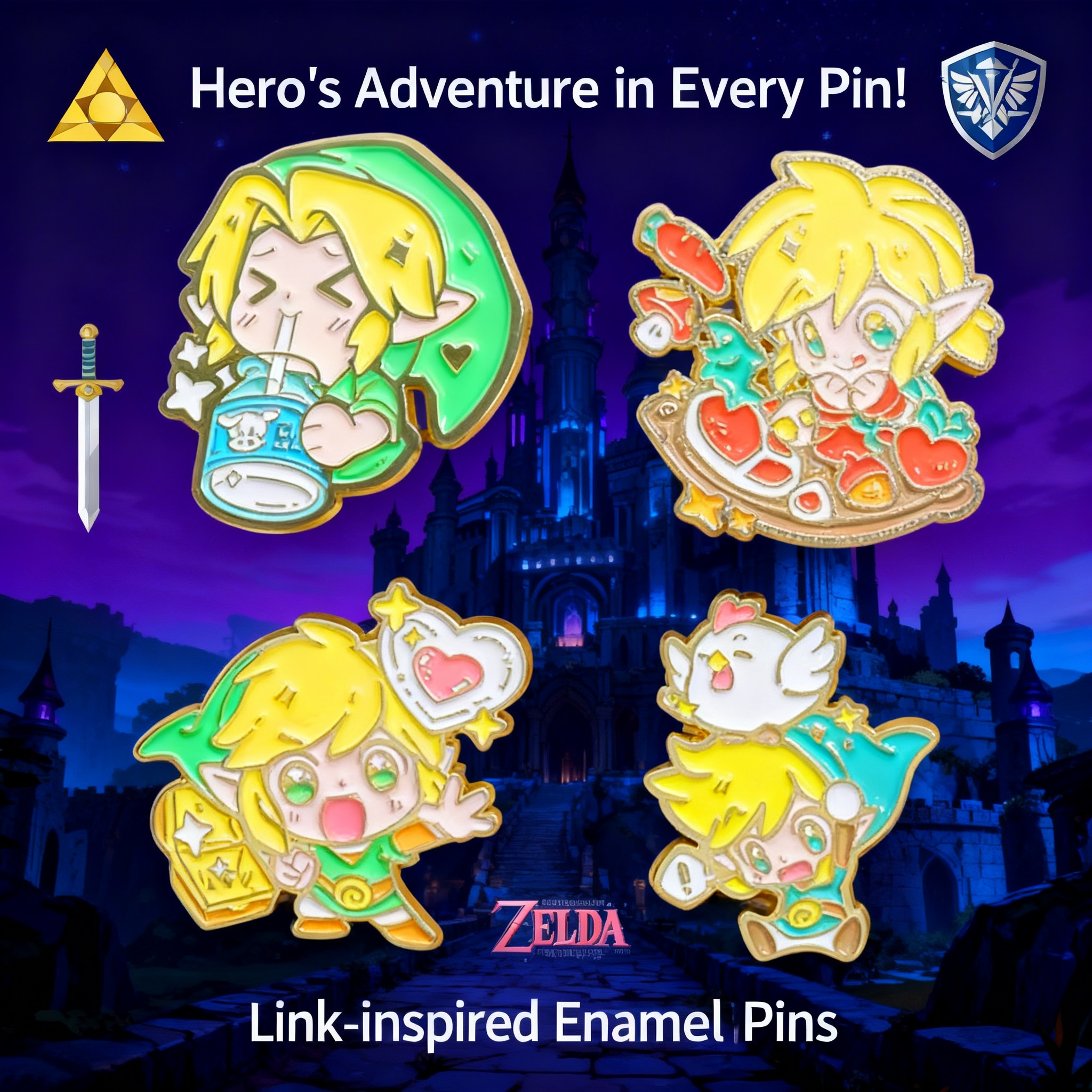 Adventure Game Badges Enamel P - Women'S Clothing And Accessories recension och pris