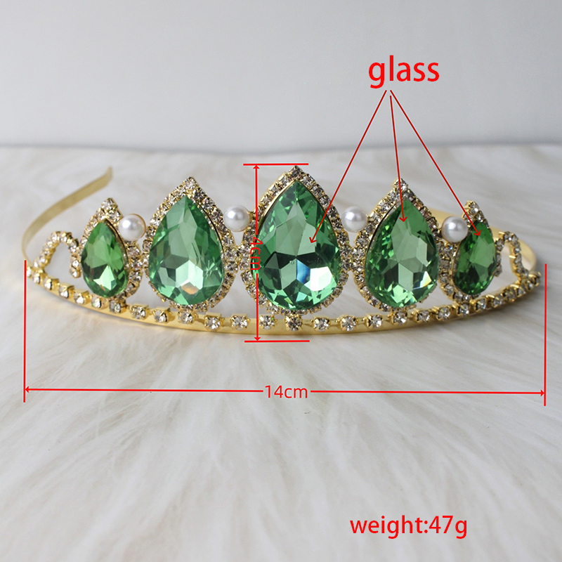 Green Water Drop Rhinestone Cr - Women'S Hair Accessories Wedding recension och pris
