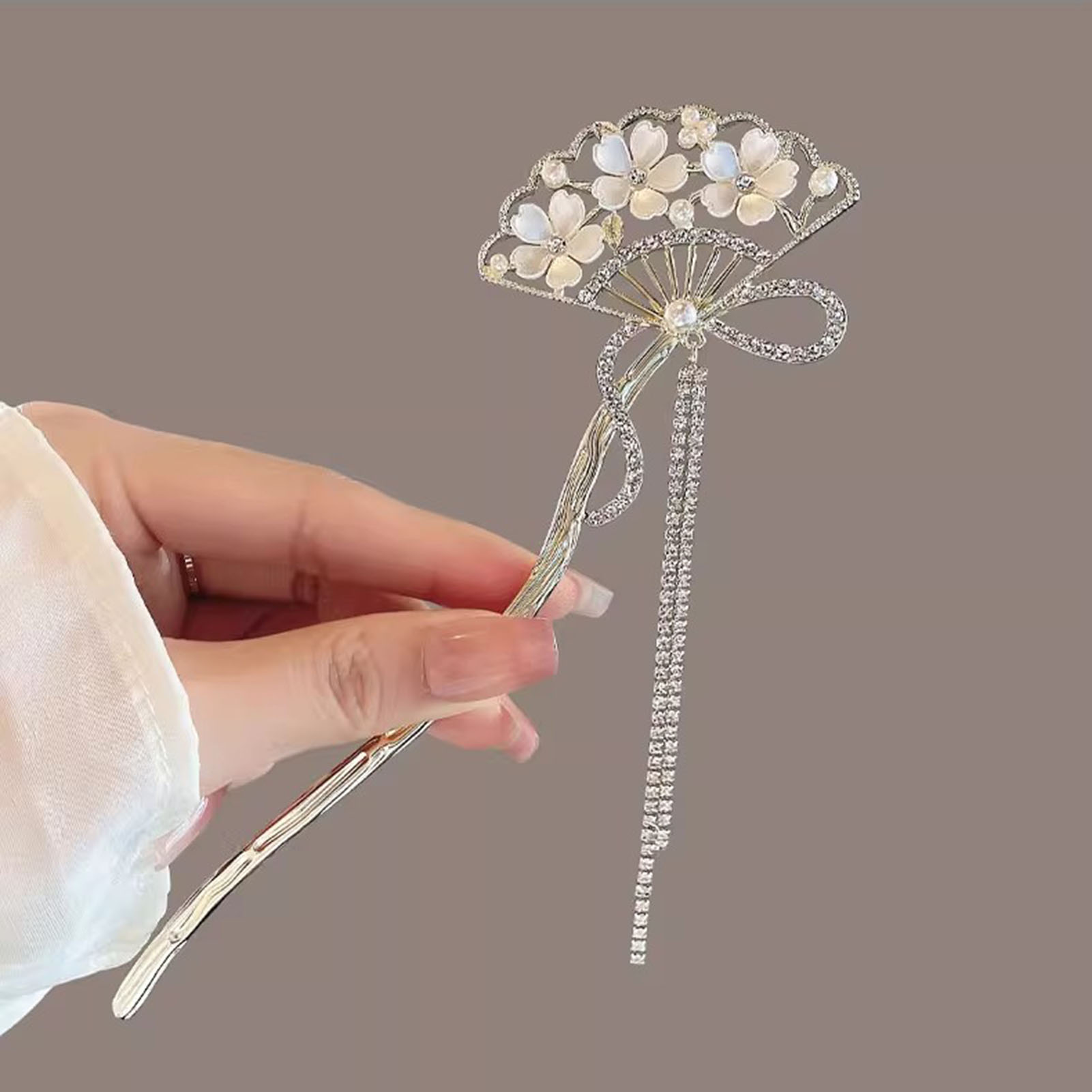 Vintage Flower Fan Shaped Hair - Pearl Hair Pin recension och pris