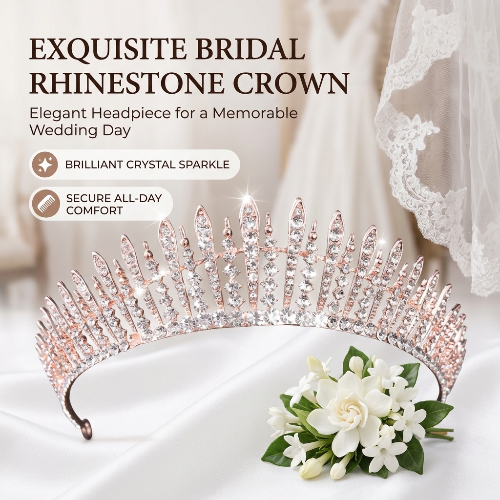 Bridal Crystal-Crown Headband  - Women'S Hair Accessories Wedding recension och pris